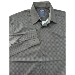 Society of Threads Dress Shirt Slim Stretch No-Iron Black Diamond Mens Small NWT